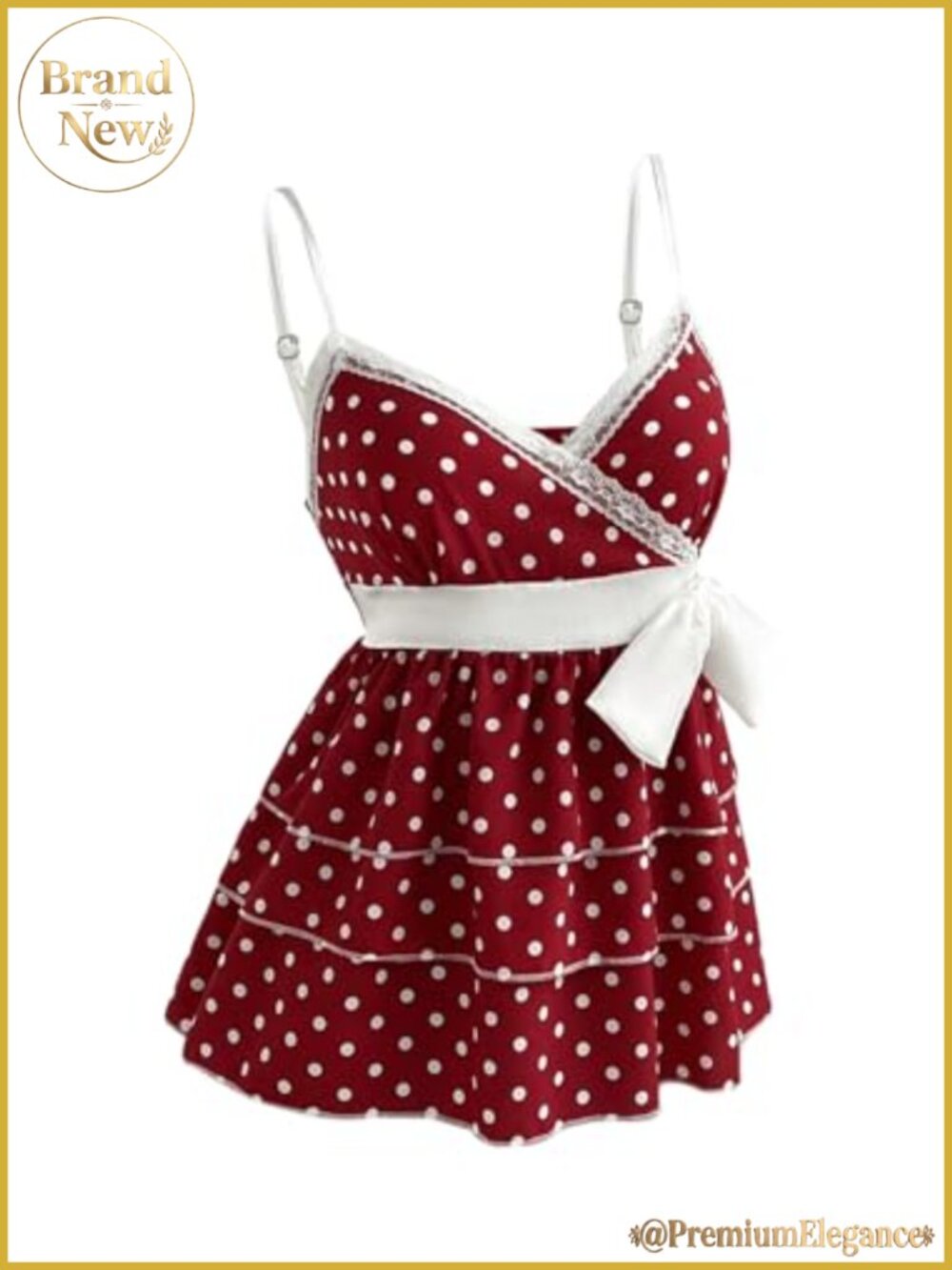 Y2K Polka Dot V-Neck Ruffle Hem Tank Top Sleeveless Summer Peplum Blouse